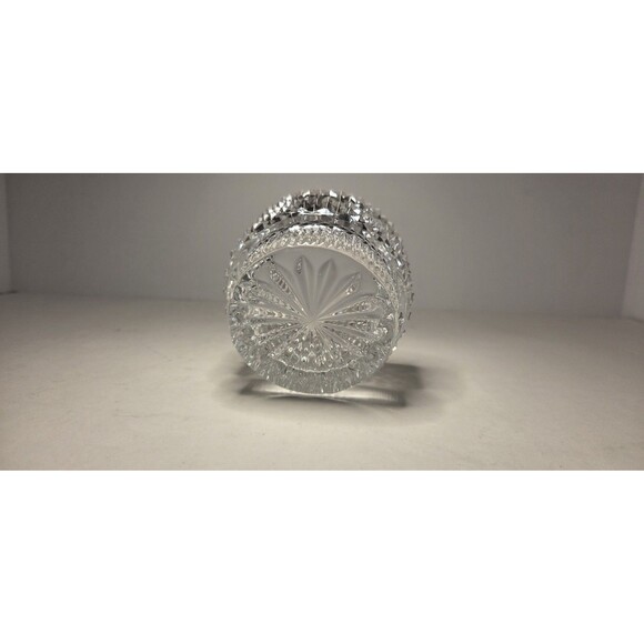 Vintage Lead Crystal Votive Candle Holder Diamond Cut With Star Pattern 2.5" - Picture 3 of 7